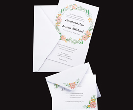 Floral Wreath Wedding Invitations