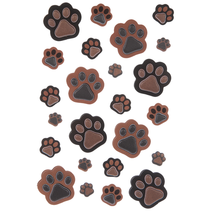 Brown & Black Paw Print 3D Stickers Hobby Lobby 1883826