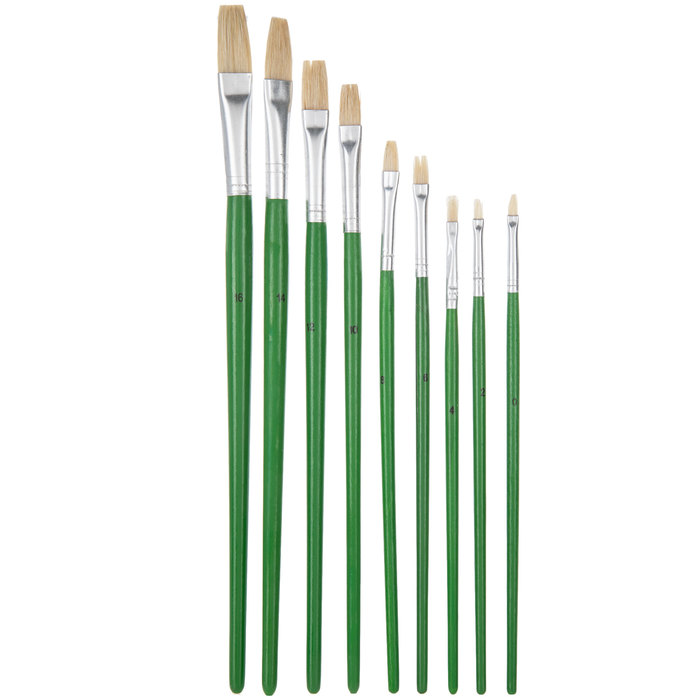 Bristle Flat Paint Brushes 9 Piece Set Hobby Lobby 724997