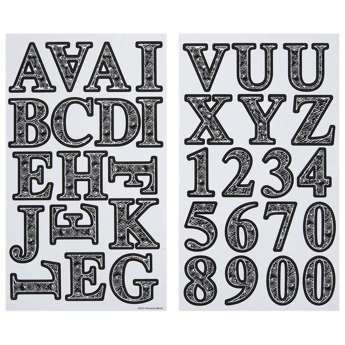 Black & White Chalk Alphabet Stickers Hobby Lobby 2199727