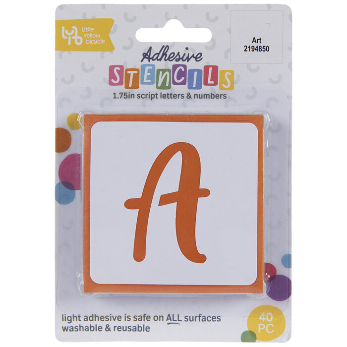 Script Uppercase Alphabet & Number Adhesive Stencils Hobby Lobby
