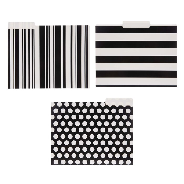 Black & White Patterned File Folders & Labels Hobby Lobby 1183680
