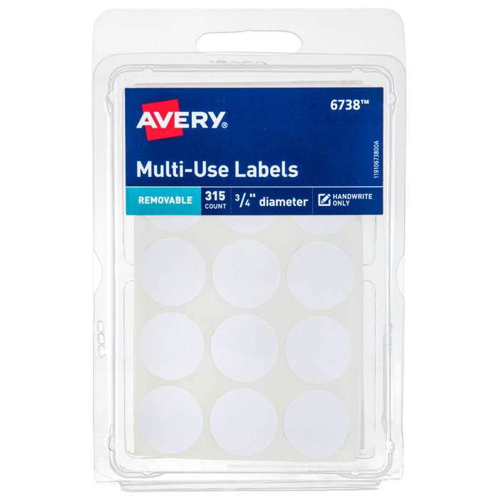 White MultiUse Labels 3/4" Hobby Lobby 629576