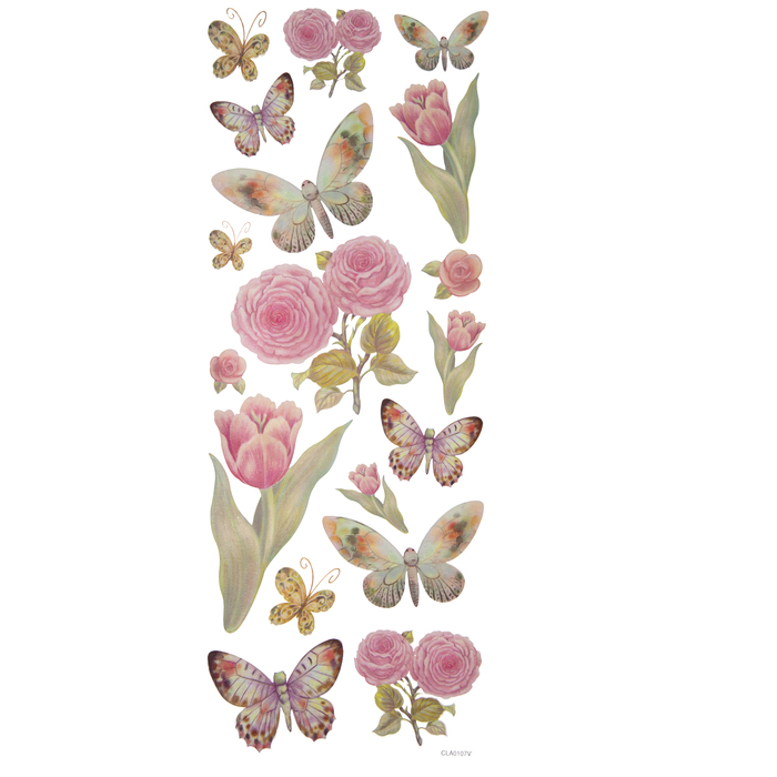 Flower & Butterfly Glitter Stickers Hobby Lobby 280545