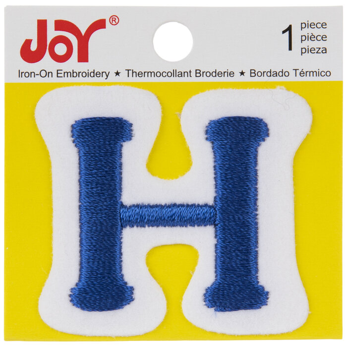 Blue Letter IronOn Applique H 1 1/2" Hobby Lobby 215673