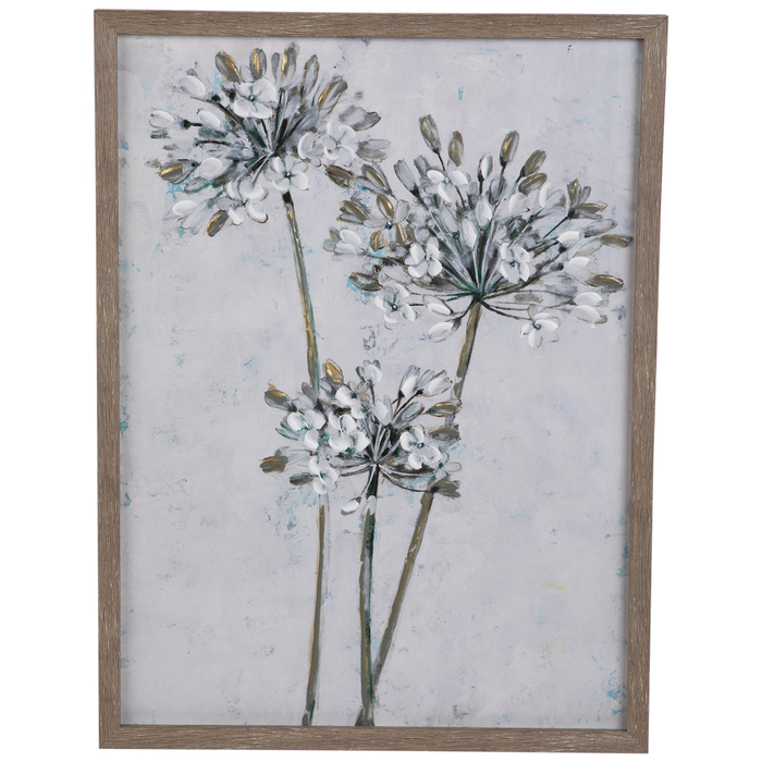 Gray, White & Green Floral Canvas Wall Decor Hobby Lobby 1952233