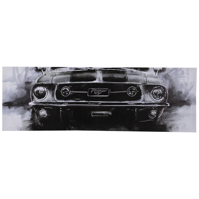 Canvas Picture Canvas Print Wall Art Black Mustang Ford NR 3454