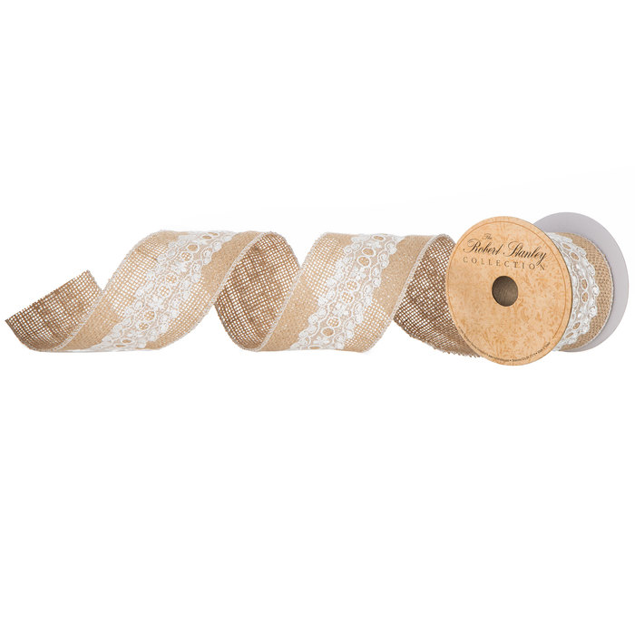 Lace Center Burlap Ribbon 2 1/2" Hobby Lobby 142885