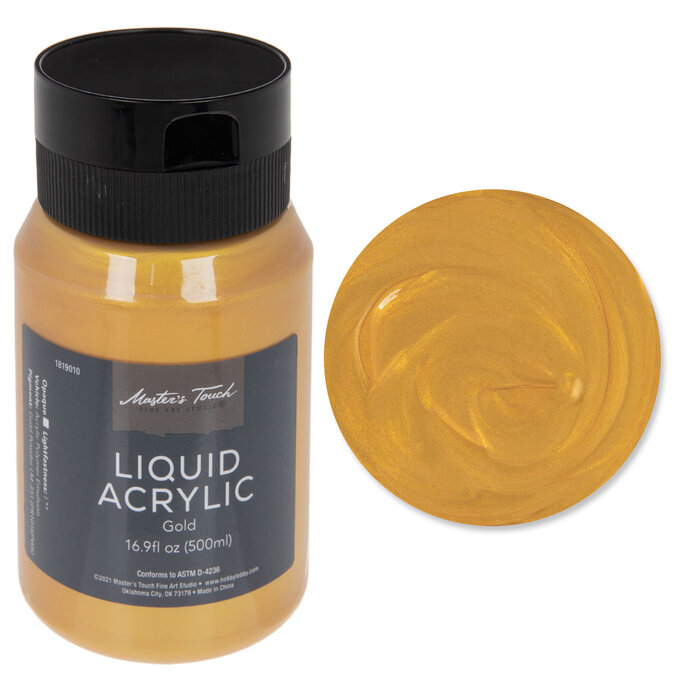 Gold Master's Touch Acrylic Paint 16.9 Ounce Hobby Lobby 1819010