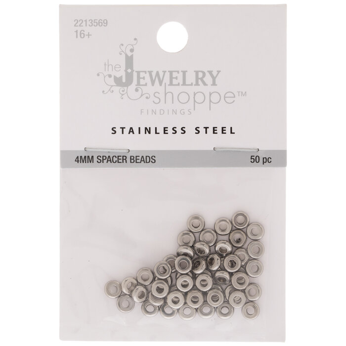 Stainless Steel Flat Spacer Beads 4mm Hobby Lobby 2213569