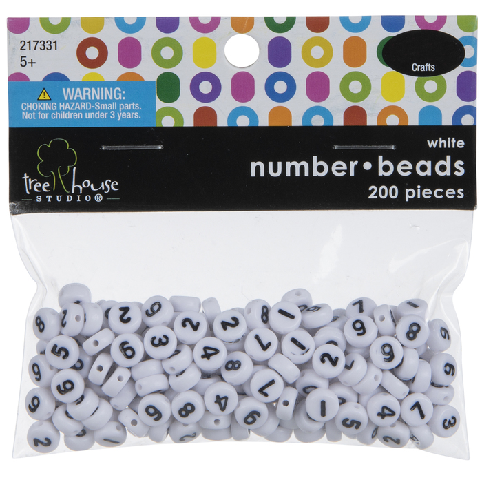 White & Black Plastic Number Beads Hobby Lobby 217331