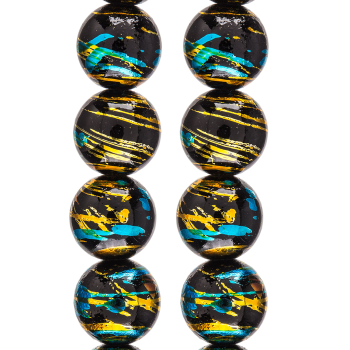 Black Confetti Glass Bead Strands Hobby Lobby 531582