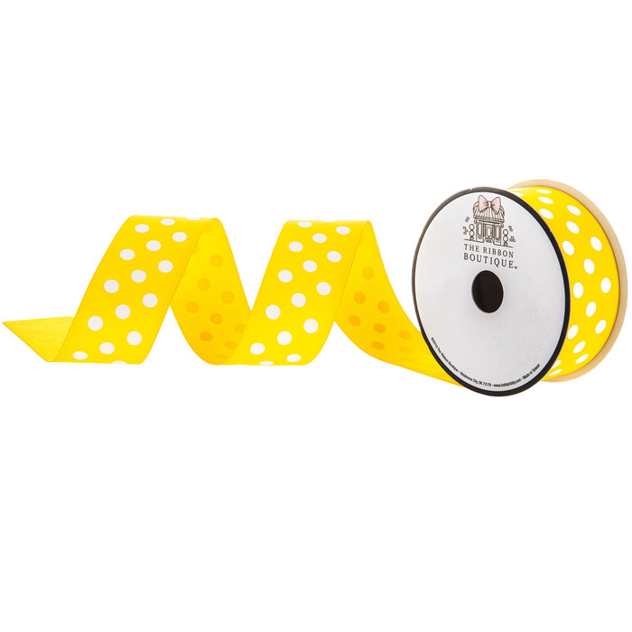 Yellow Swiss Dot Grosgrain Ribbon 1 1/2" Hobby Lobby 579649