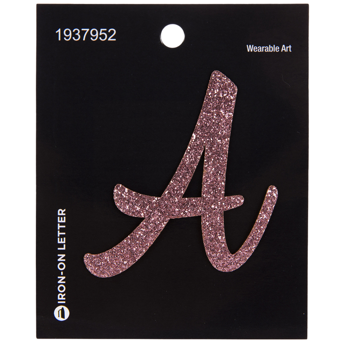 Pink Glitter Letter Iron On Applique Hobby Lobby
