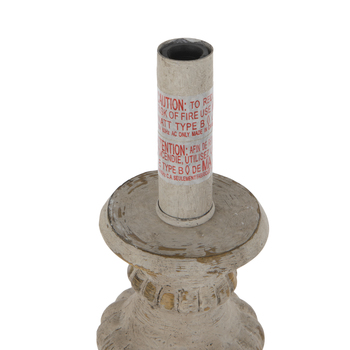 Distressed Cream Pedestal Lamp