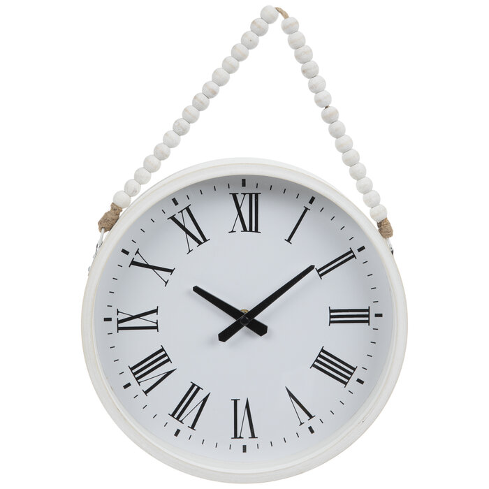 White Beaded Wall Clock Hobby Lobby 2187953