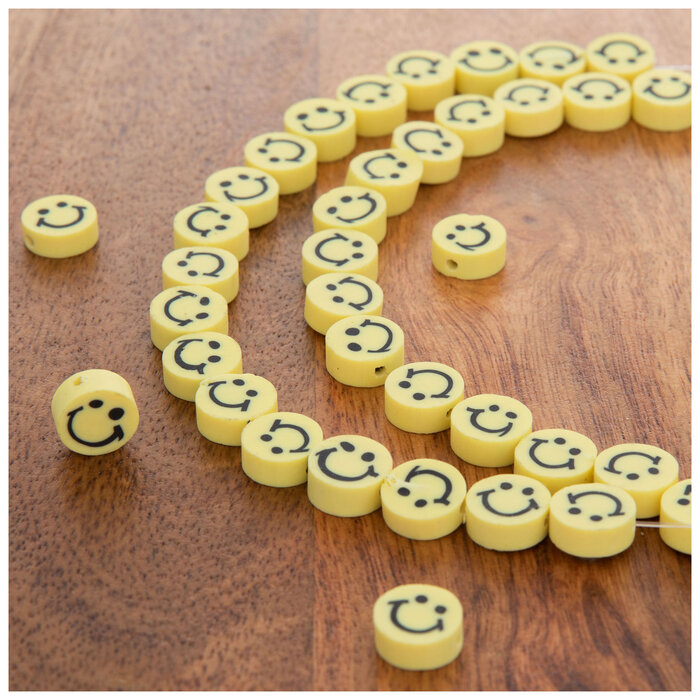 Smiley Face Polymer Clay Bead Strands 10mm Hobby Lobby 2155158