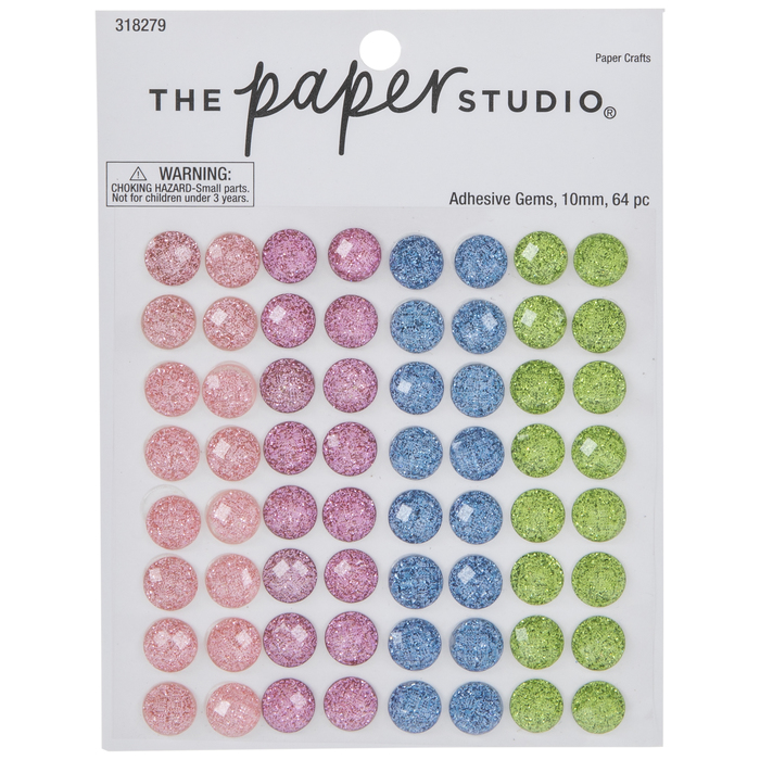 Pastel Round Glitter Rhinestone Stickers Hobby Lobby 318279
