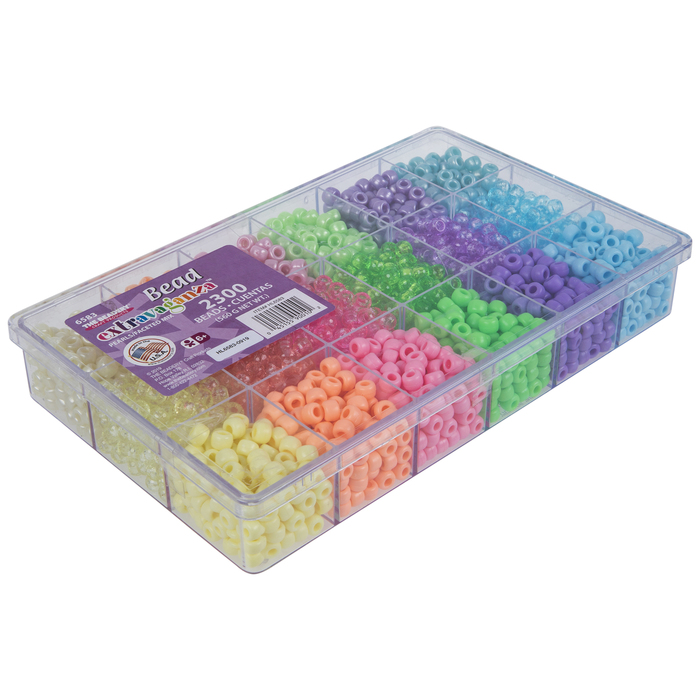 Pearlescent & Faceted Plastic Bead Box Hobby Lobby 1864693