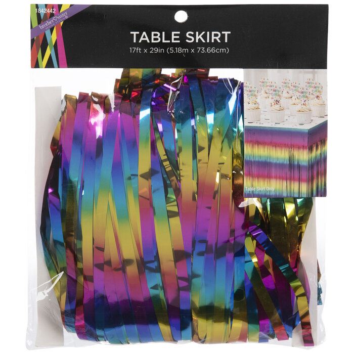 Rainbow Foil Table Skirt Hobby Lobby 1842442