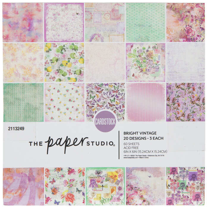 Bright Vintage Cardstock Paper Pack 6" x 6" Hobby Lobby 2113249