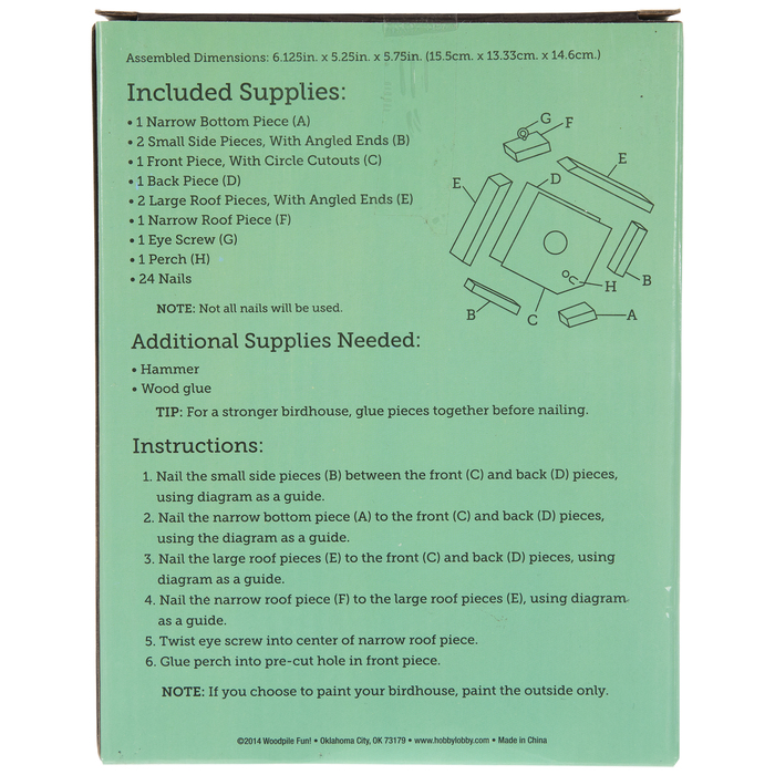 Wood Birdhouse Kit Hobby Lobby 314732