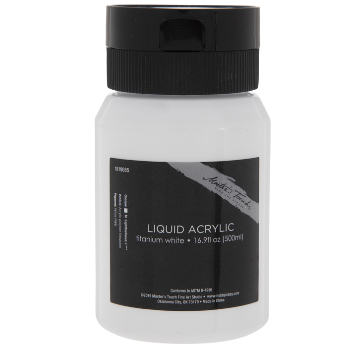 Titanium White Master's Touch Acrylic Paint 16.9 Ounces Hobby Lobby