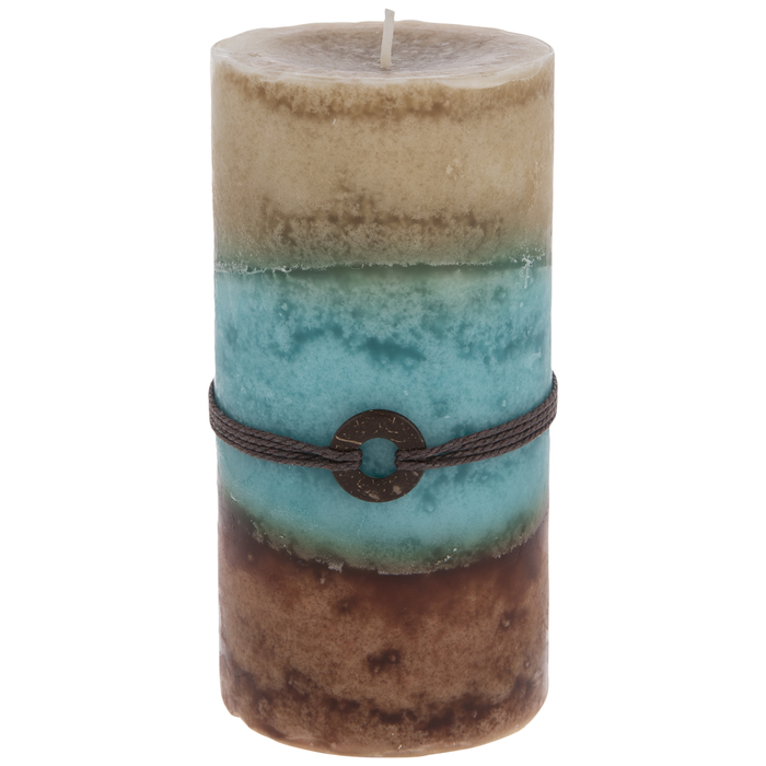 Beach House Layered Pillar Candle 3" x 6" Hobby Lobby 805887