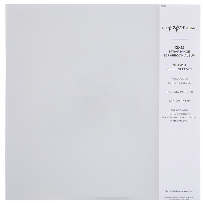 Strap Hinge SlipOn Album Refill Sleeves 12" x 12" Hobby Lobby 733667