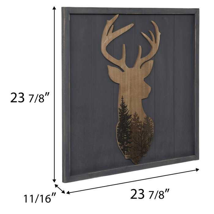 Gray & Brown Deer Head Wood Wall Decor Hobby Lobby 2059186