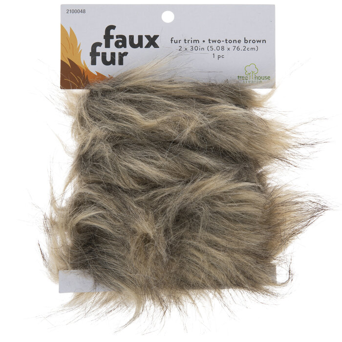 TwoTone Brown Faux Fur Trim Hobby Lobby 2100048