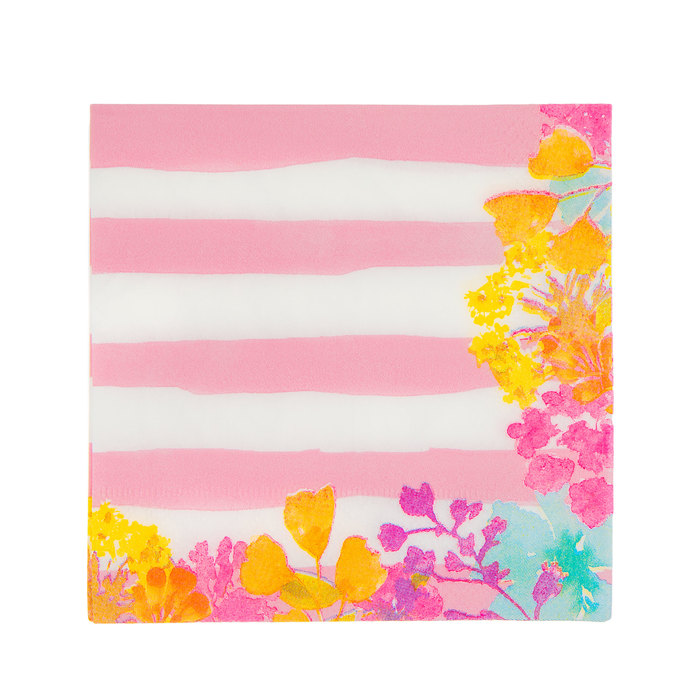 Watercolor Striped & Floral Napkins Small Hobby Lobby 1353192