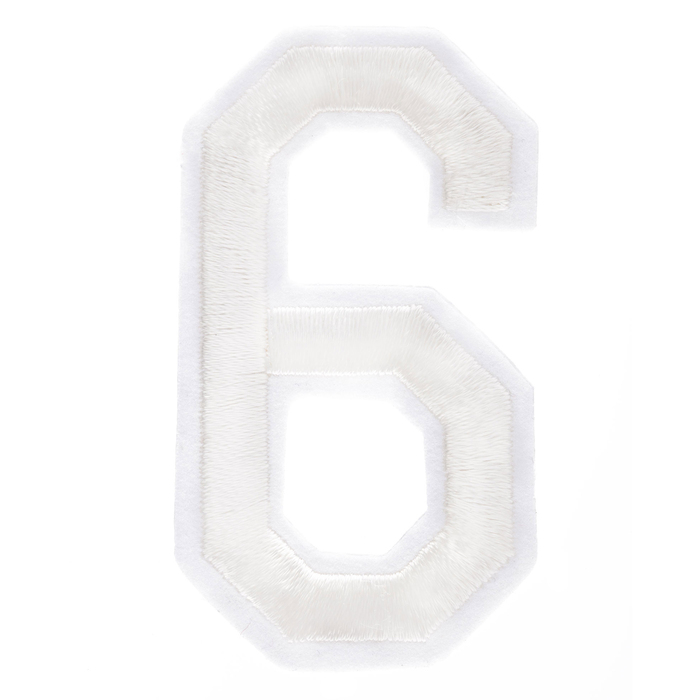 White Embroidered Number IronOn Patch 6 3" Hobby Lobby 283275