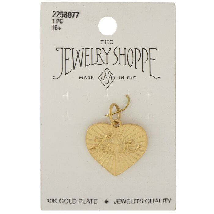 10K Gold Plated Love Heart Charm Hobby Lobby 2258077