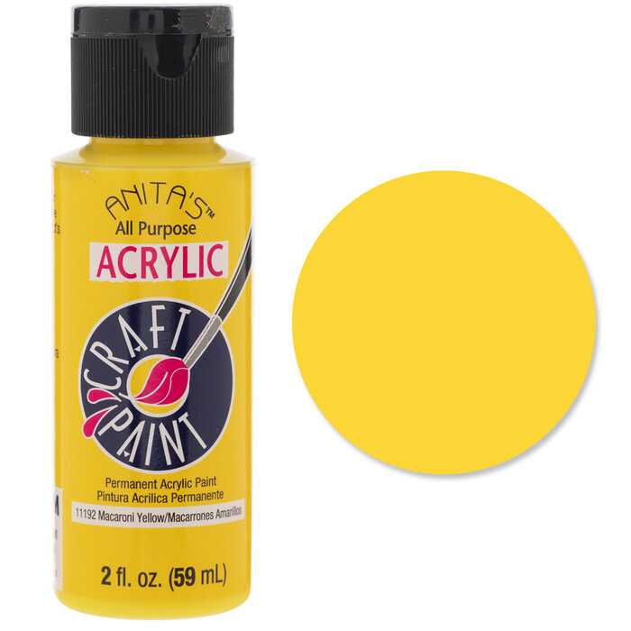 Macaroni Yellow Anita's Acrylic Craft Paint Hobby Lobby 655571