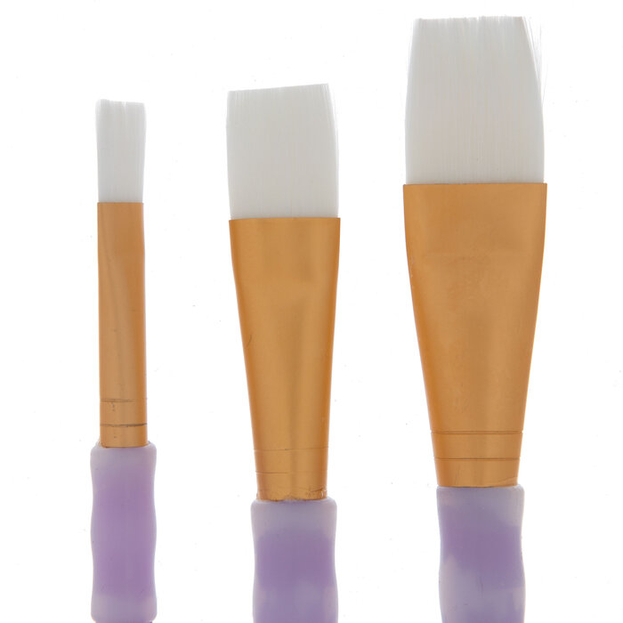 White Taklon Wash Paint Brushes 3 Piece Set Hobby Lobby 510453
