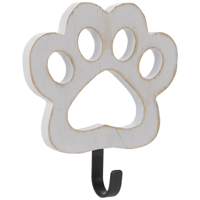 White Pawprint Wood Wall Hook Hobby Lobby 2045409
