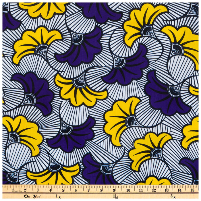 Purple & Yellow Ginkgo Batik Fabric Hobby Lobby 2201895