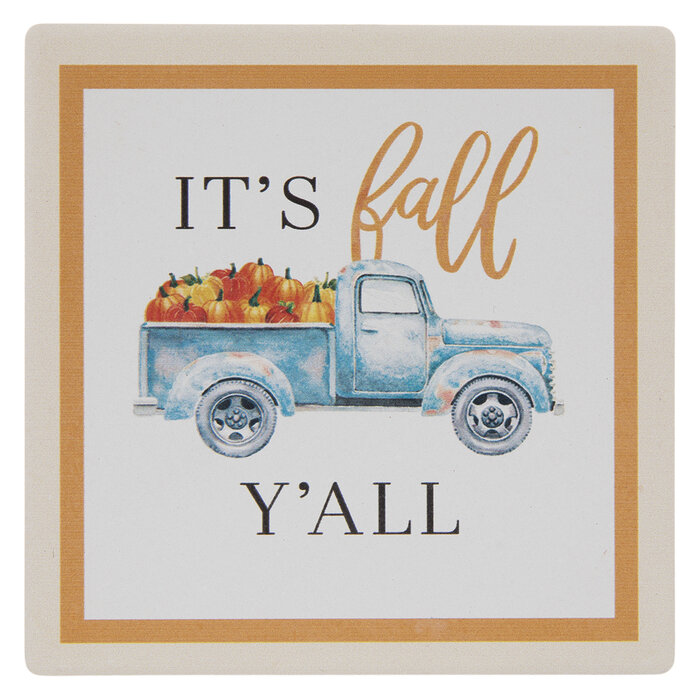 Max 64 OFF "Happy Fall" Ceramic Coasters 4 total