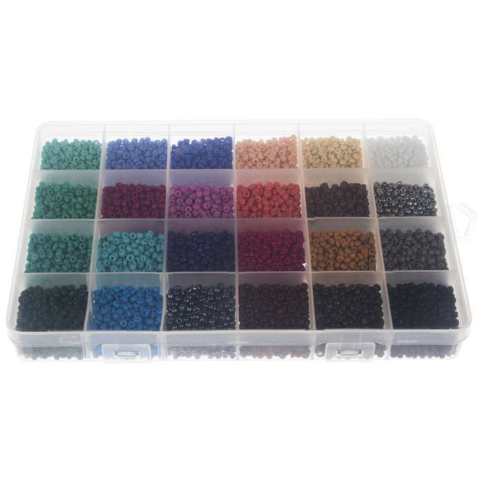 Assorted Seed Beads In Divided Box 8/0 Hobby Lobby 1822238