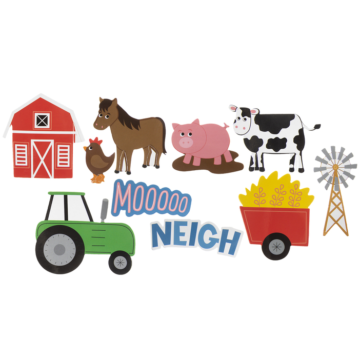 Pack of 97 Farmyard Animals Design Foam Stickers