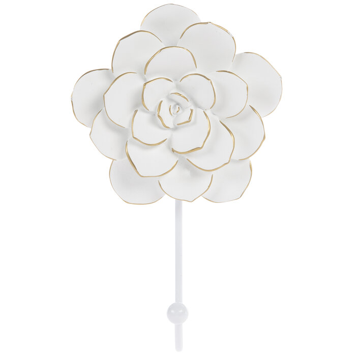 White & Gold Flower Wall Hook Hobby Lobby 1309467