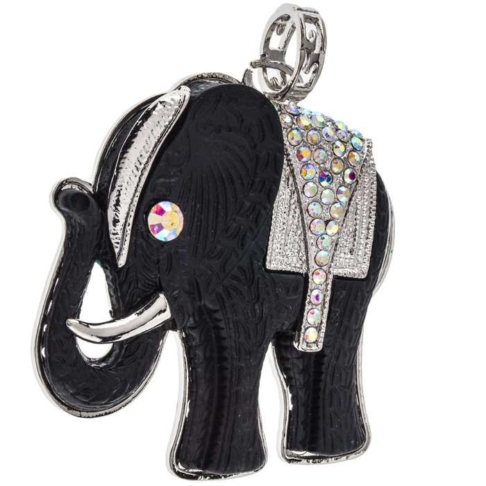 Elephant With Rhinestones on Trunk Mood necklace Color Change Mood Charm Pendant Elephant With Rhinestones on Trunk Mood necklace Color Change Mood Charm Pendant