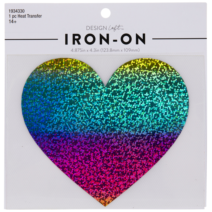 Holographic Rainbow Heart IronOn Transfer Hobby Lobby 1934330