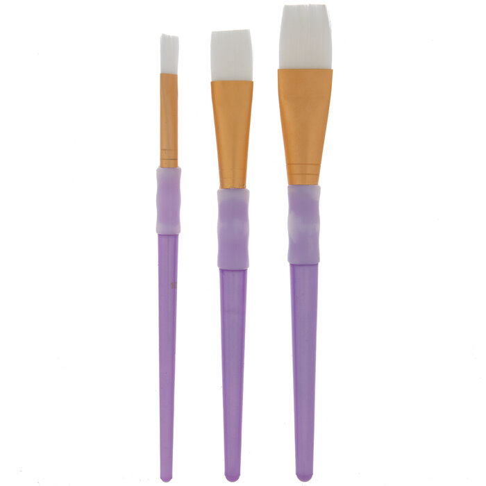 White Taklon Wash Paint Brushes 3 Piece Set Hobby Lobby 510453