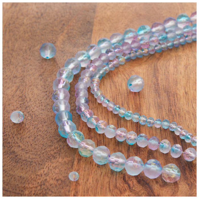 Pink & Blue Faceted Glass Bead Strands Hobby Lobby 2146413