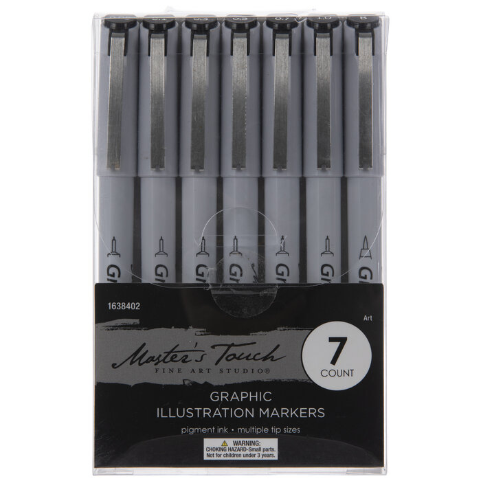 Black Graphic Illustration Markers 7 Piece Set Hobby Lobby 1638402