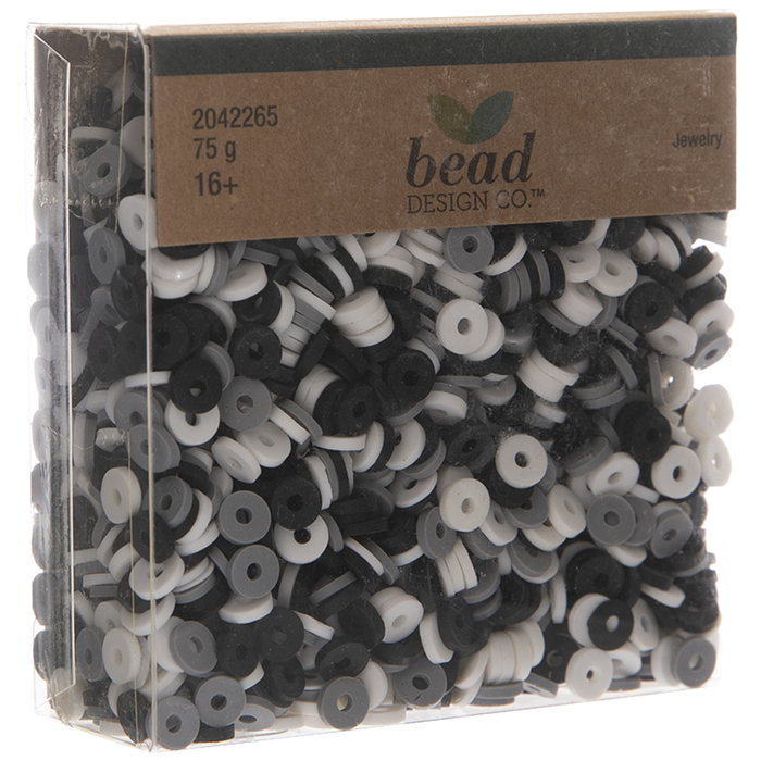 Gray, Black & White Clay Disc Beads Hobby Lobby 2042265
