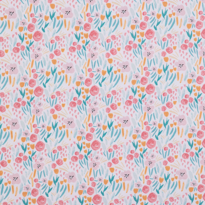 Pink, Blue & Mustard Floral Flannel Fabric Hobby Lobby 1912807