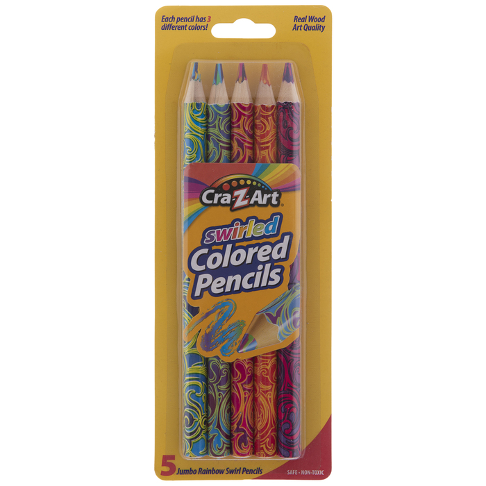 Rainbow Swirled Jumbo Colored Pencils 5 Piece Set Hobby Lobby 2037901